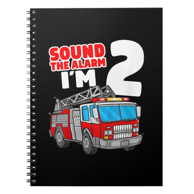 Carnet Camion d'incendie 2 ans pompier 2e anniversaire (Devant)