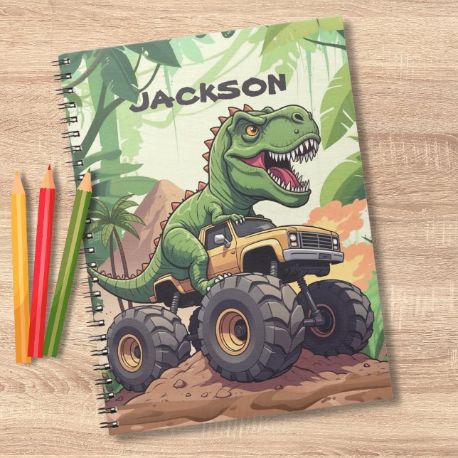 Carnet Camion Monstre Dinosaure Personnalisé Rentrée Scol (Créateur téléchargé)