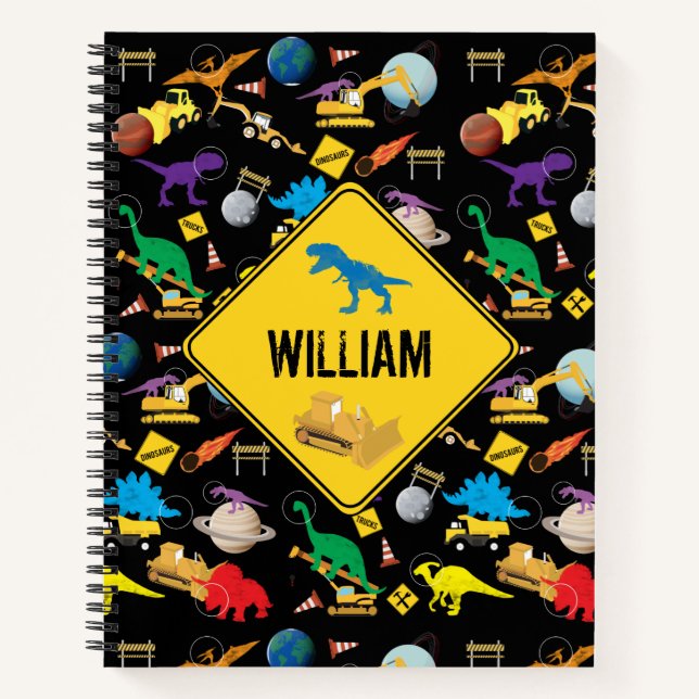 Carnet Camions de construction Astronaut Dinosaures dans  (Devant)