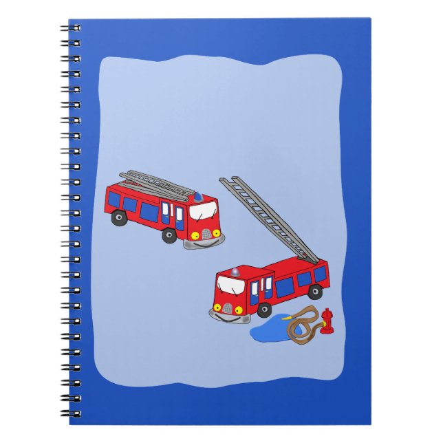 Carnet Camions pompiers rouges (Devant)