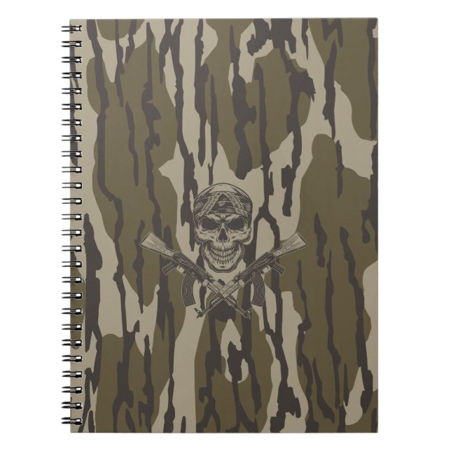 Carnet Camo Bottomland Vintage classique fusil et crâne (Devant)