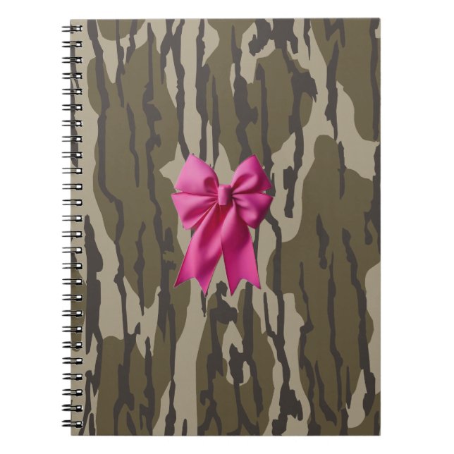 Carnet Camo Fille Ruban Rose Arc Bas Camo (Devant)