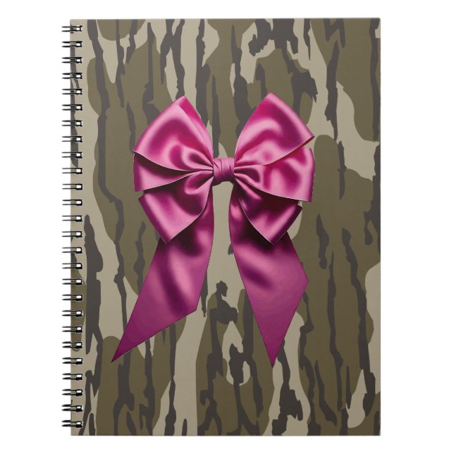 Carnet Camo Filles Camo Pink Ribbon Bow Bottomland Camo (Devant)