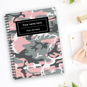Carnet Camo rose et gris, Camouflage, Militaire, Armée