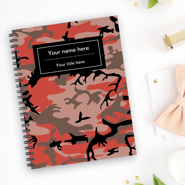 Carnet Camo rouge et marron, Camouflage, Militaire, Armée (Créateur téléchargé)