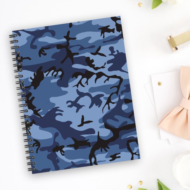 Carnet Camouflage Bleu Marine, Militaire, Armée (Créateur téléchargé)