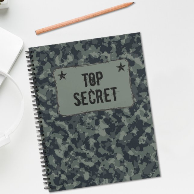 Carnet Camouflage militaire Top Secret (Make school or journaling a little fun with this camo Top Secret notebook.)