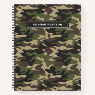 Carnet Camouflage moderne Nom du Motif Noir
