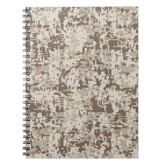 Carnet Camouflage numérique de style beige du désert (Devant)