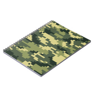 Carnet Camouflage numérique en bois à 8 bits / Camo