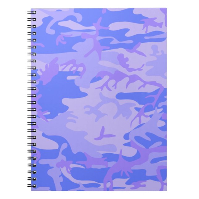 Carnet Camouflage Pastel Blue Motif Abstrait (Devant)
