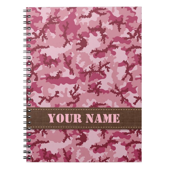 Carnet Camouflage rose (Devant)