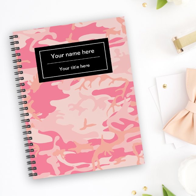 Carnet Camouflage Rose, Camouflage, Militaire, Armée (Créateur téléchargé)