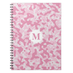 Carnet Camouflage rose Monogramme initial