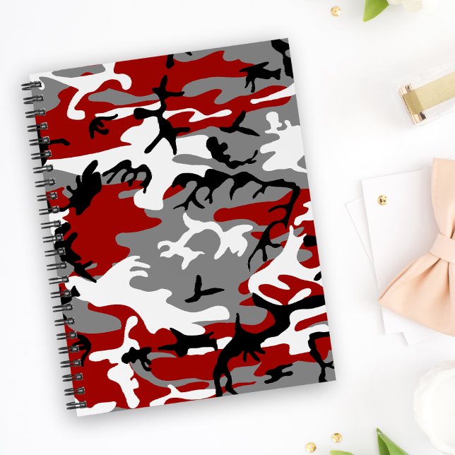Carnet Camouflage rouge et gris, Militaire, Armée (Créateur téléchargé)