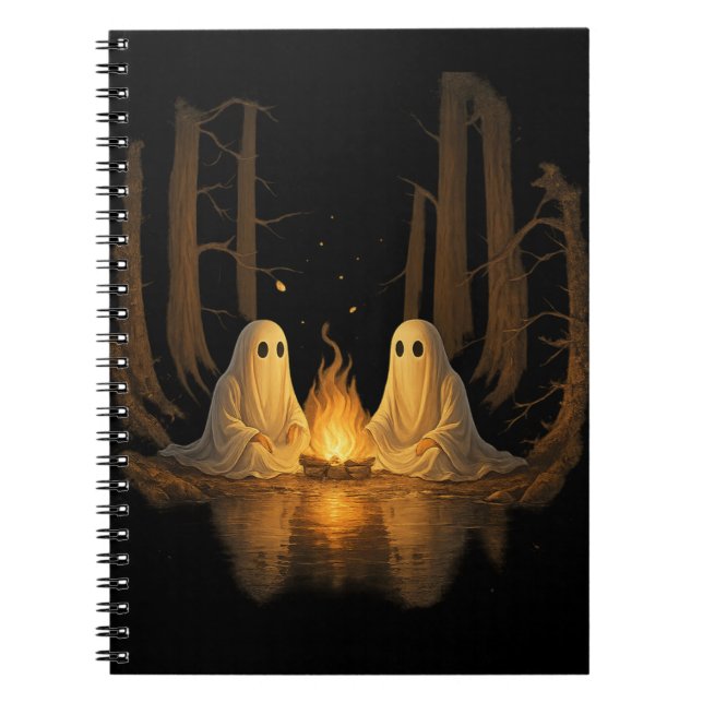Carnet Camp de fantômes effrayants - Art de forêt de nuit (Devant)
