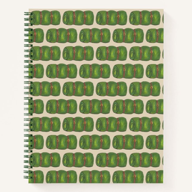 Carnet Camp d'été Sac de couchage Tente verte Camping (Devant)