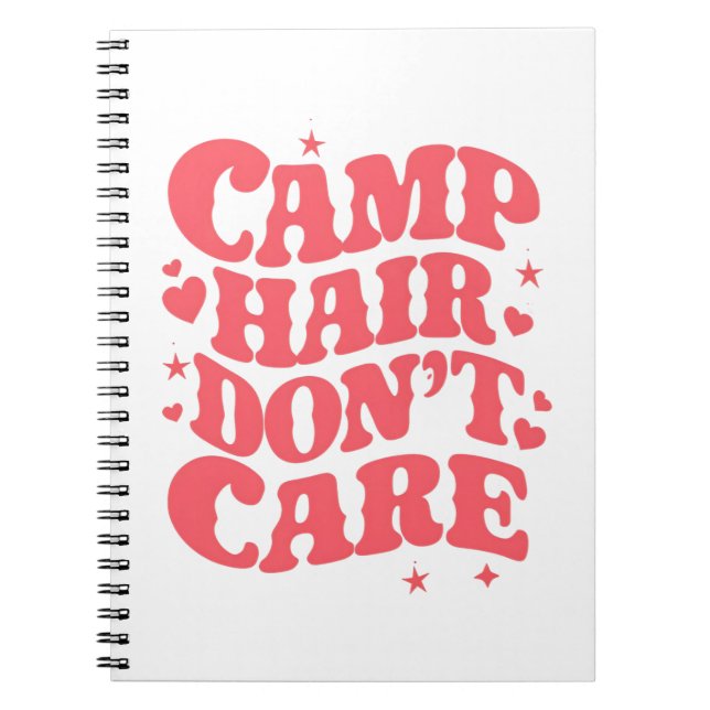 Carnet Camp Hair Ne vous souciez pas Camping d'été Filles (Devant)
