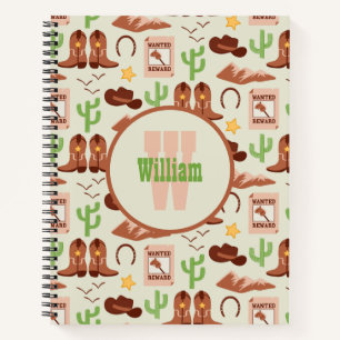 Carnet Campagne Boots Cowboy Stick Horse Désert Ouest