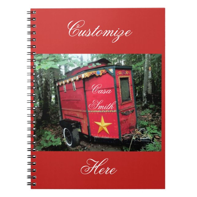 Carnet Camper Vintage rétro-gypsy customisé (Devant)