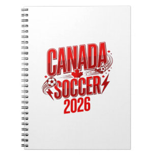 Carnet Canada Soccer 2026 Soccer Bold Typographie de pays