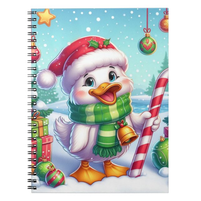 Carnet Canard de Noël coloré mignon (Devant)