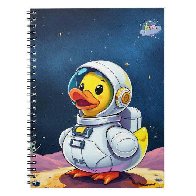 Carnet Canard En Caoutchouc Jaune Sur La Lune (Devant)