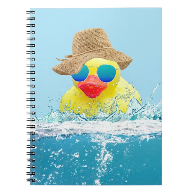 Carnet Canard jaune avec lunettes de soleil dans l'eau (Devant)