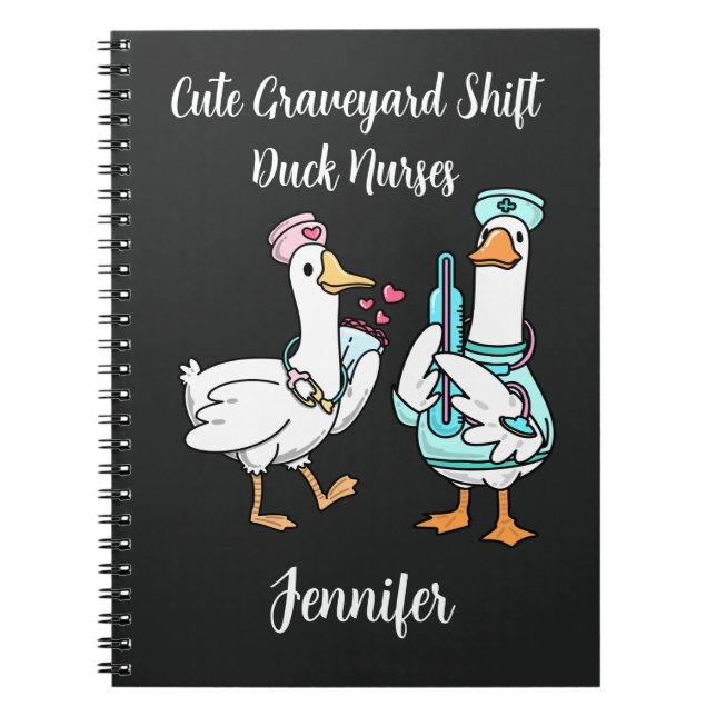 Carnet Canard mignon de l'équipe de nuit Nom drôle d'infi (Devant)