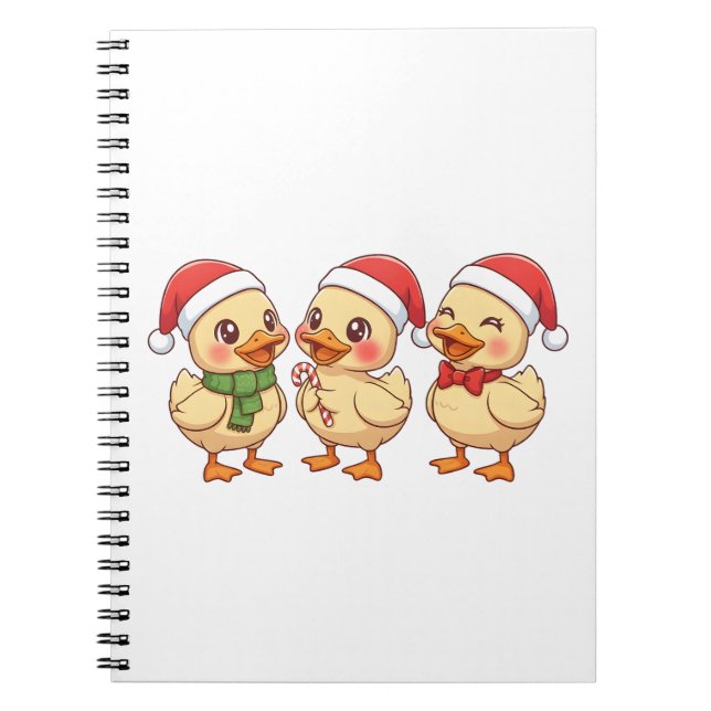 Carnet Canards de Noël Kawaii Mignons | Fêtes de fin d'an (Devant)