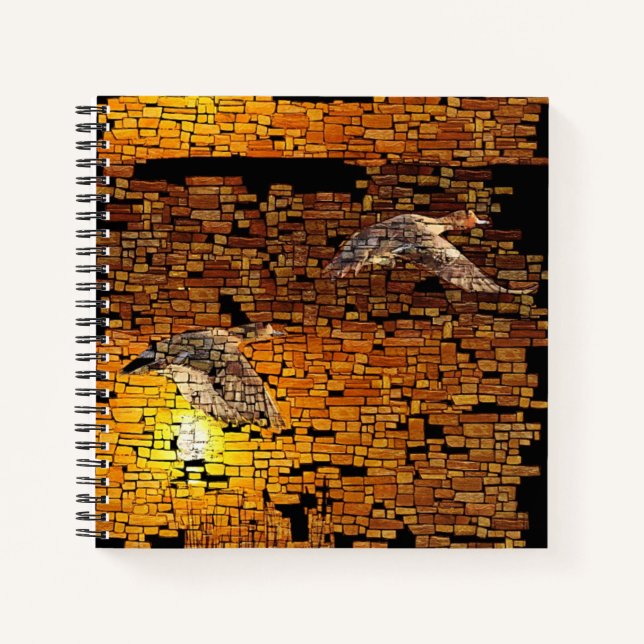 Carnet Canards Sunset Wilderness Sur Arrière - plan De Pi (Devant)