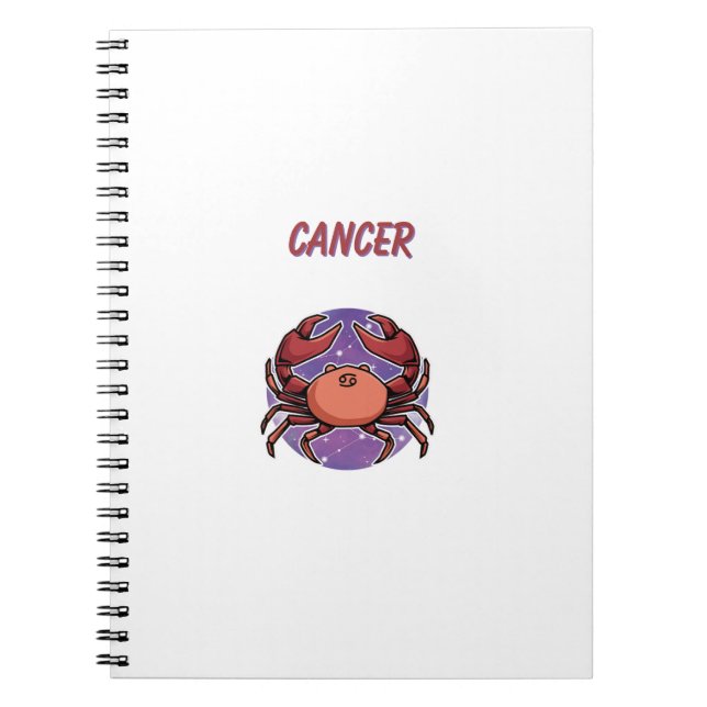 Carnet Cancer blanc, zodiaque, impression signe du zodiaq (Devant)