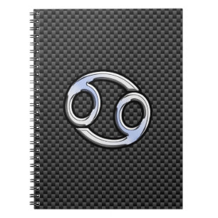 Carnet Cancer Zodiac Sign on Charcoal Carbon Fiber Print