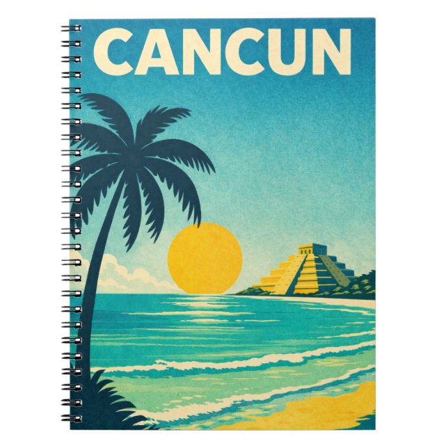 Carnet Cancun Mexico Vintage Travel (Devant)