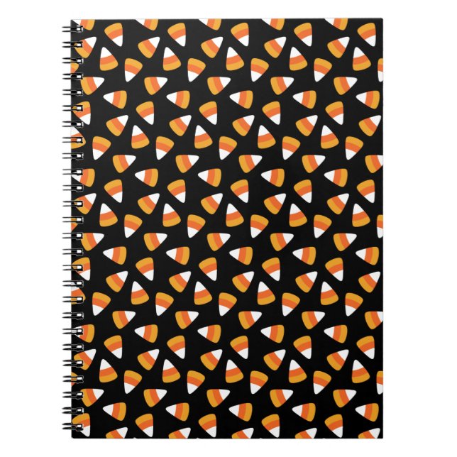 Carnet Candy Corn Halloween noir et orange (Devant)