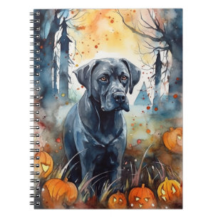Carnet Cane Corso Halloween avec citrouilles effrayantes