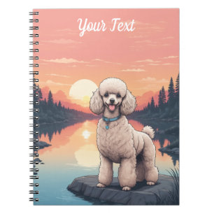 Carnet Caniche au bord du lac