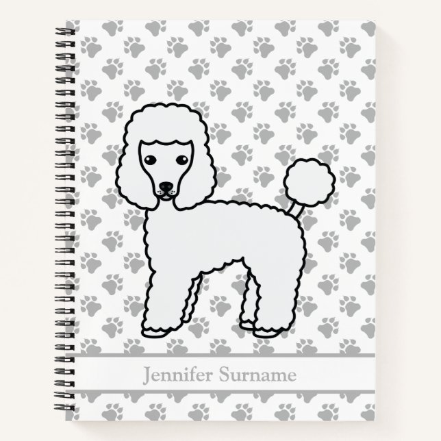Carnet Caniche jouet blanc Chien de dessin animé mignon & (Devant)