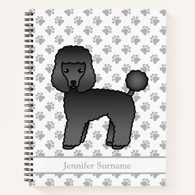 Carnet Caniche jouet noir Chien de dessin animé mignon &  (Devant)