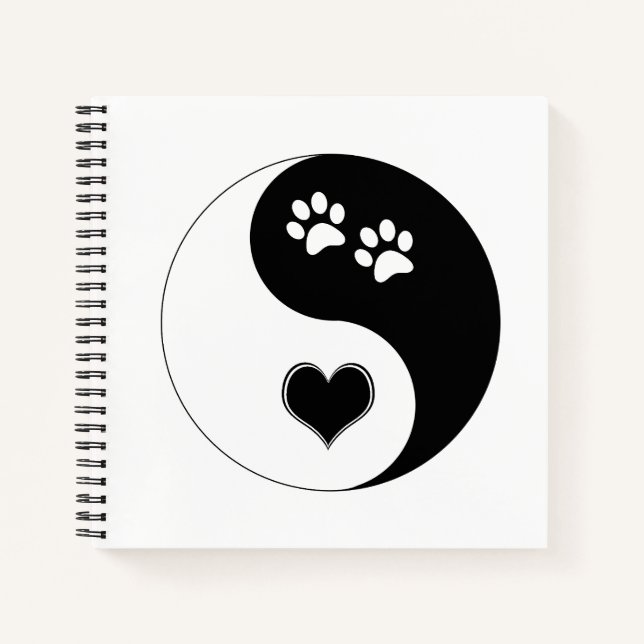 Carnet Canine Yin Yang Pâtes de coeur et de chien (Devant)