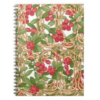 Carnet Canneberge motif transparente dans un panier en os