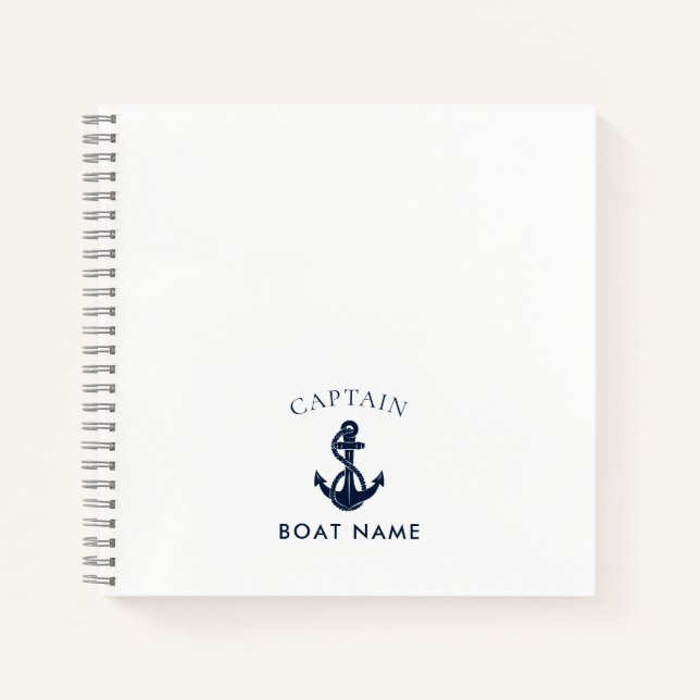 Carnet Capitaine d'ancre de bateau nautique moderne (Devant)