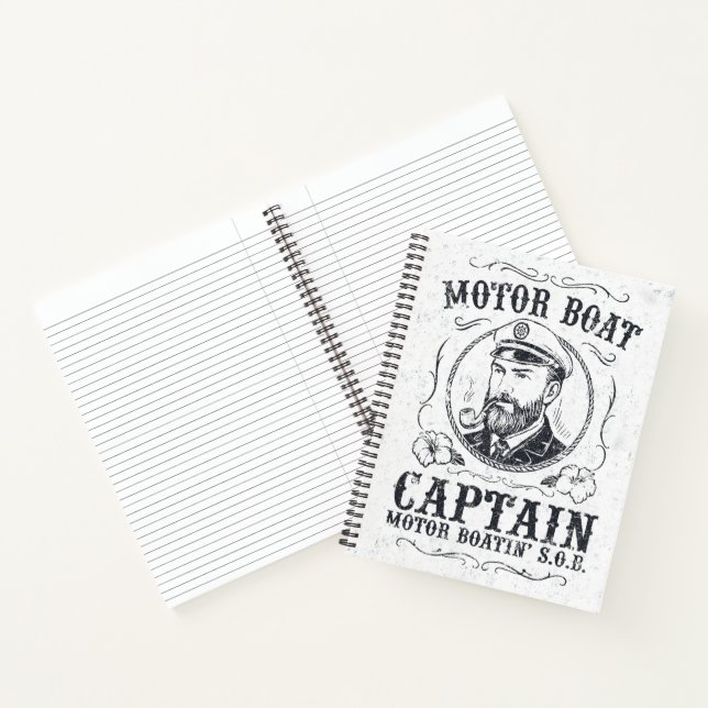 Carnet Capitaine de bateau à moteur drôle Pontoon Boating (Intérieur)