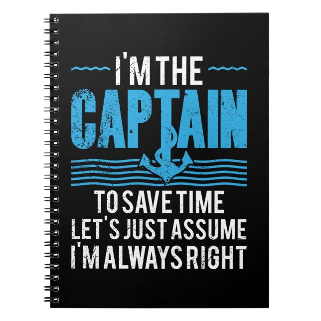 Carnet Capitaine de bateau drôle Supposons que j'ai toujo (Devant)