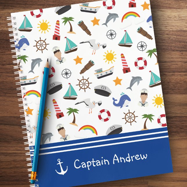 Carnet Capitaine du jeune garçon marin nautique (Créateur téléchargé)