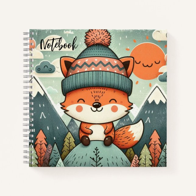 Carnet Caprice d'hiver – Renard au chapeau touffu (Devant)