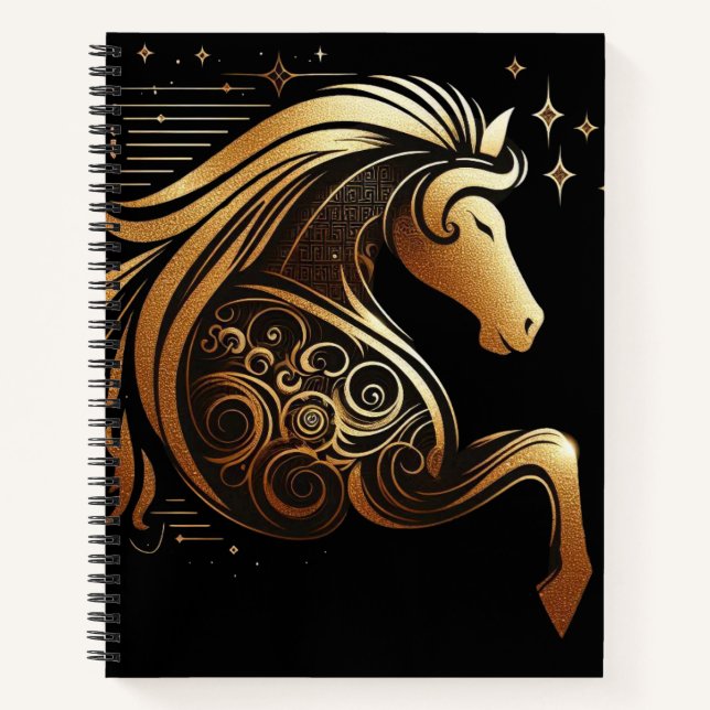 Carnet Capricorn Zodiac Gold Horse Astrology (Devant)