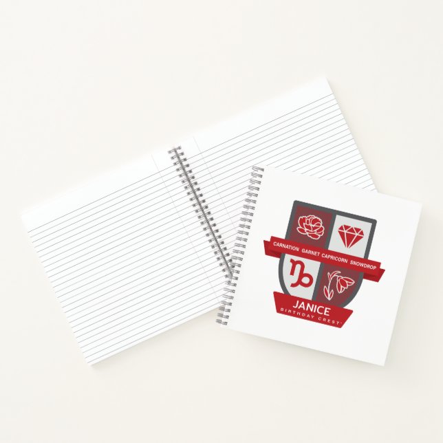 Carnet Capricorne Crest d'anniversaire™ pour le 1er-19 ja (Intérieur)