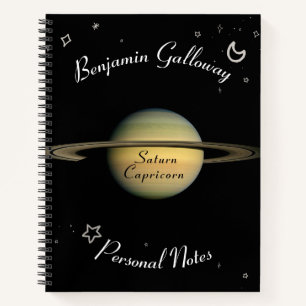 Carnet Capricorne Planète Saturne Zodiaque Monogramme co