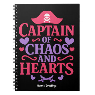 Carnet Captain of Chaos and Hearts Pirate Graphic